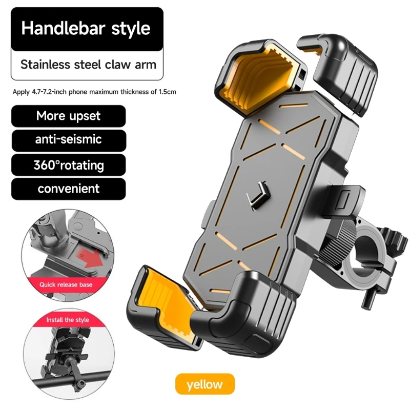 Anti-Vibrations-Telefonklemmen, Roller-Telefonclip, leichter Fahrrad-Telefonhalter, verstellbare, rutschfeste Fahrradhalterung