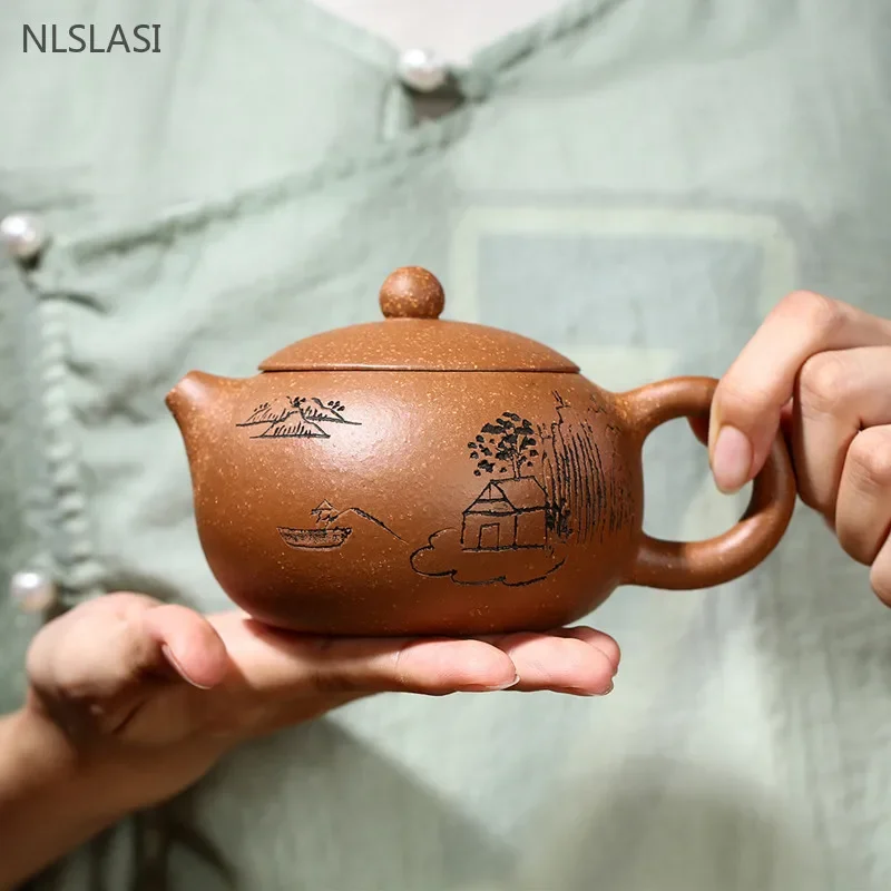 

320ml Chinese Purple Clay Tea Pot Handmade Filter Xishi Beauty Teapot Customized Yixing Zisah Tea Infuser Tradition Teaware