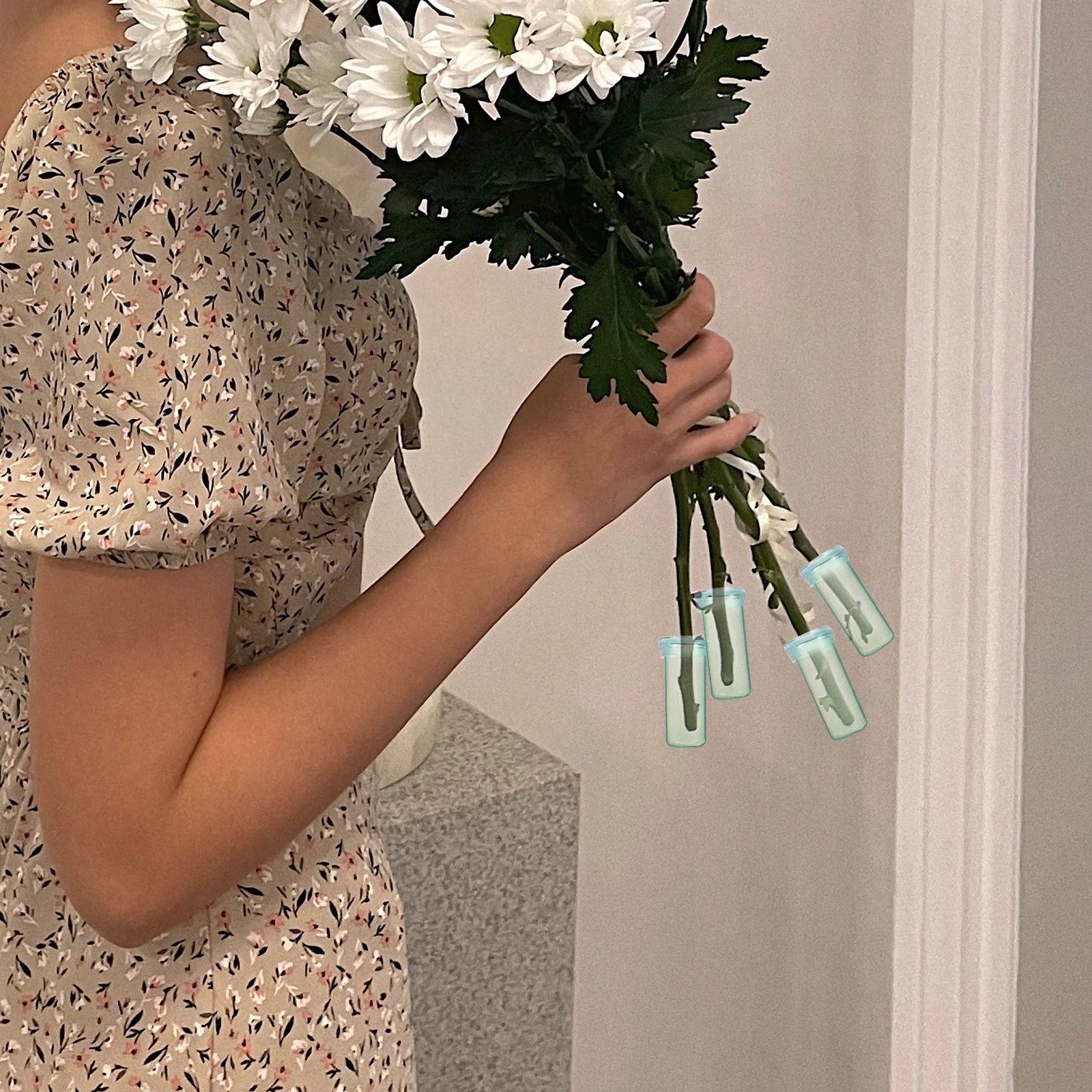 أنابيب تخزين الزهور، خرطوم المياه، لوازم ترتيب الزهور الفردية، قوارير الجذعية البلاستيكية، الزهور الطازجة