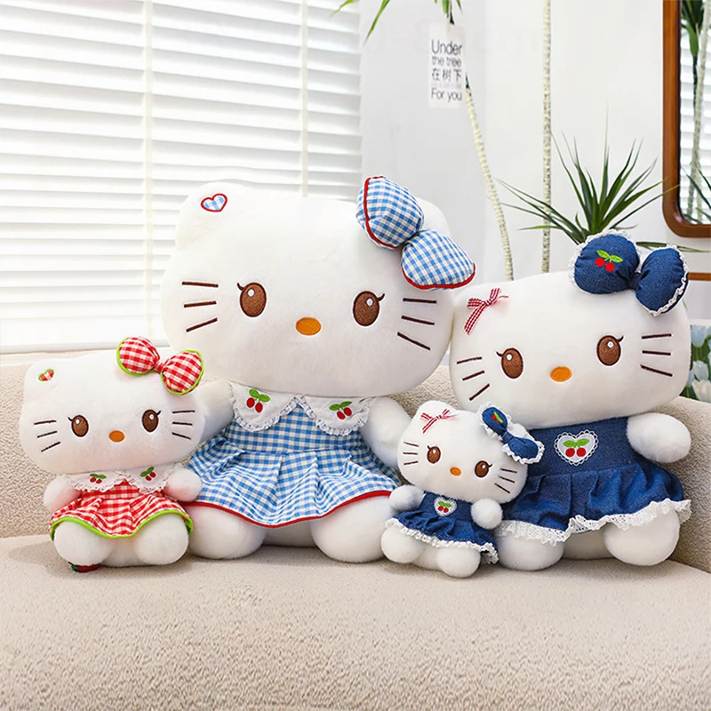 

Sanrio 23/60cm New Kawaii Sakura KT Cat Plush Toy with Flower Dress Cute Doll Stuffed Animal for Kids Birthday Gift for Girls