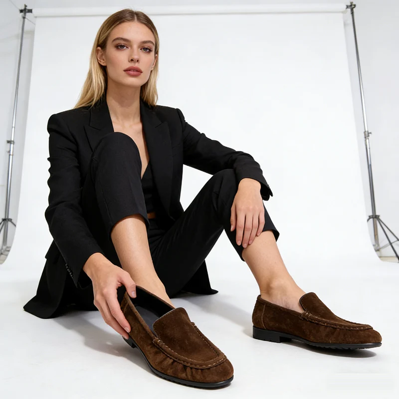 

Elegant Ladies Shoes British Style Brand Women Loafers Low Heels 2.5cm Fashion Ladies Dress Shoes D780