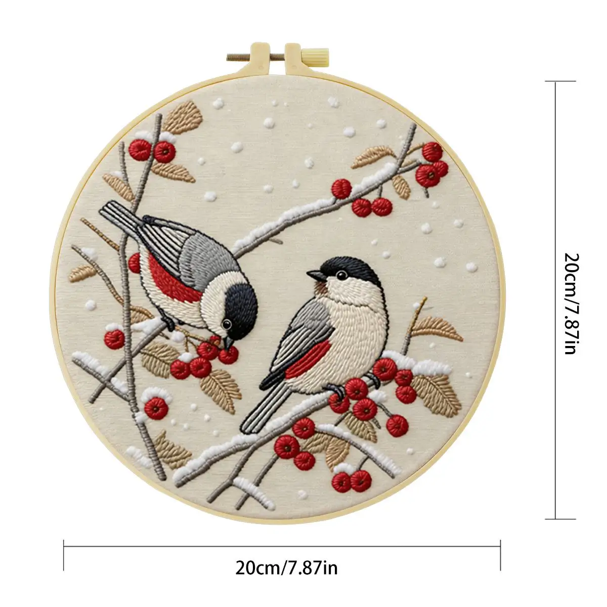 1 Stück 20X20CM/15X15CM 7,87/6,3 Zoll Tier - Vogel Stickerei Starter-Kit DIY-Kit DIY Stickerei-Set Handarbeiten Nähkunst – Detail 3