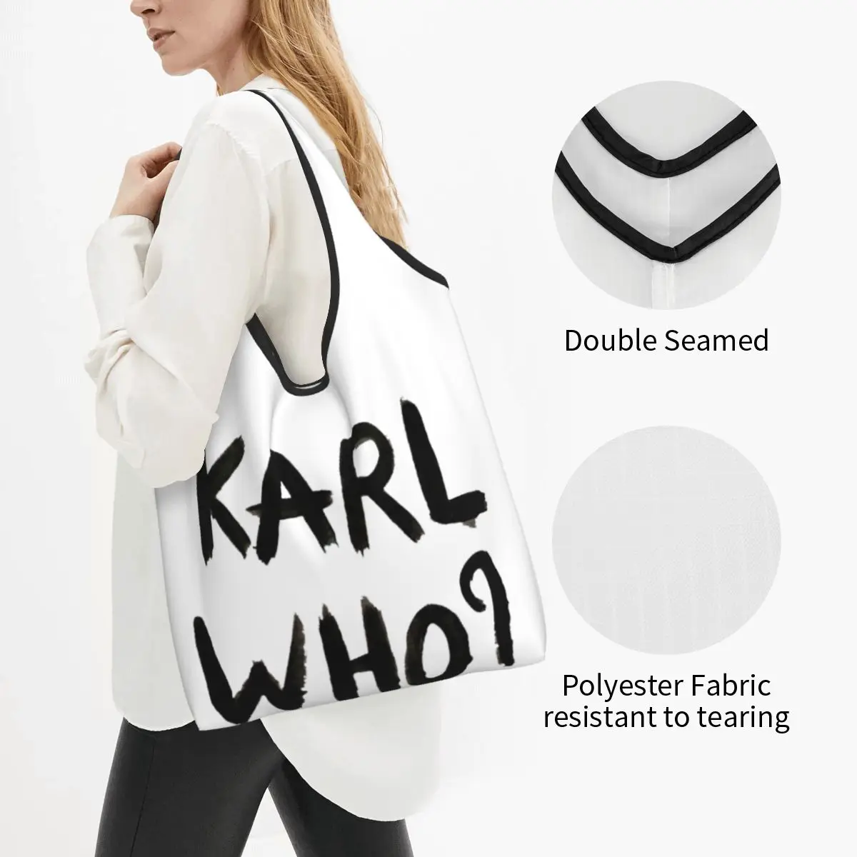 Divertente stampa Karl Who Shopping Tote Bags borsa a tracolla portatile Shopper