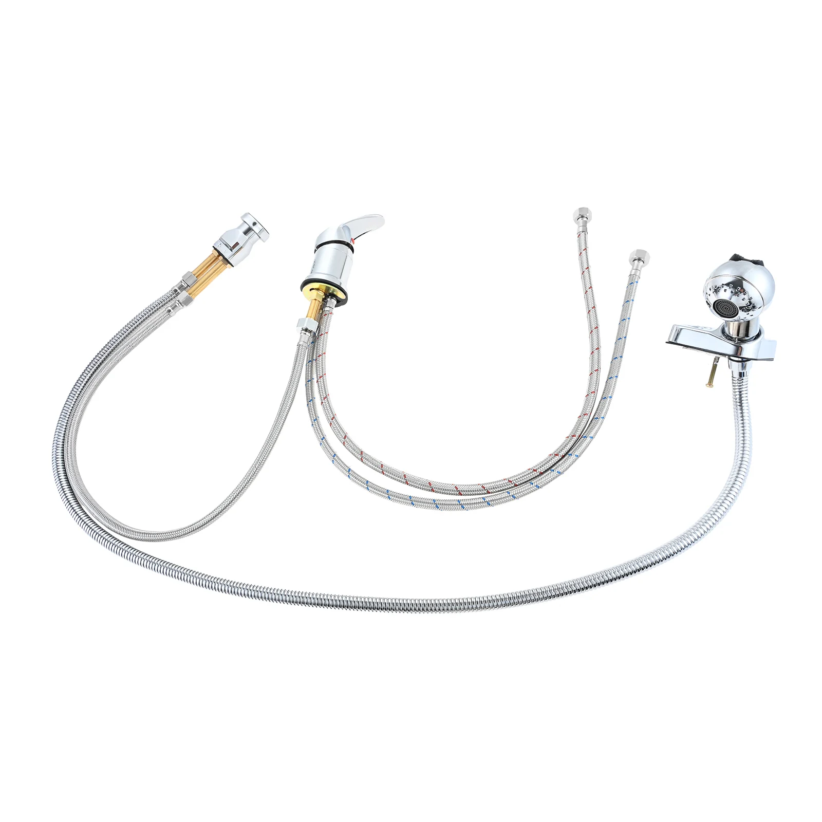 Kit disjuntor a vácuo para salão de beleza, tigela de shampoo, com escova de cabelo, pulverizador, porca de 1/4 ", substituição profissional de pia de salão, fácil instalação