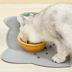 Silicon Dog Cat Bowl Mat Anti-Leakage Easy To Wipe Clean Placemat Suitable for Stations Dishes
