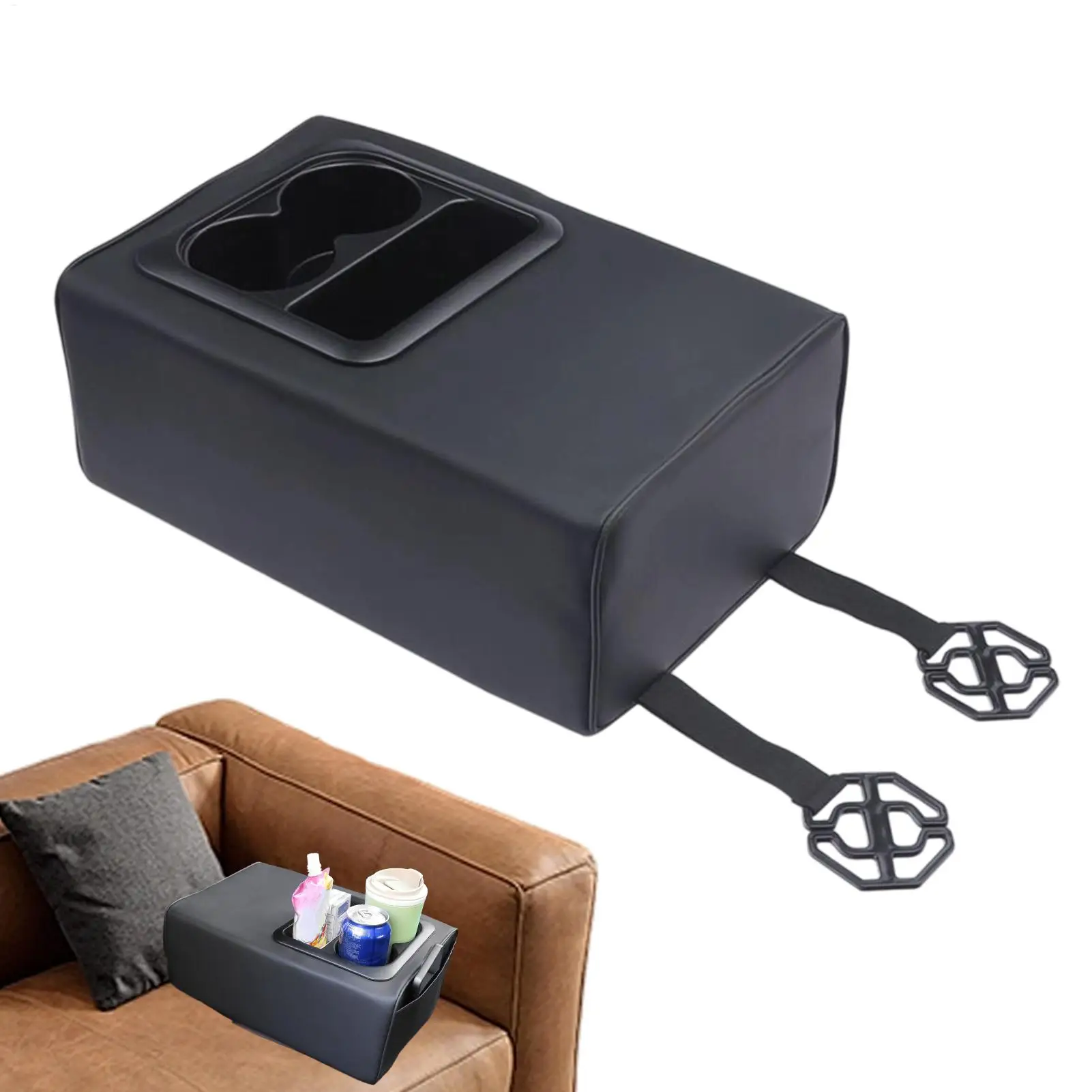 

Arm Rest Cover Universal Armrest Storage Box Upgrade Memory Foam Console Cover with Cup for Car Phone