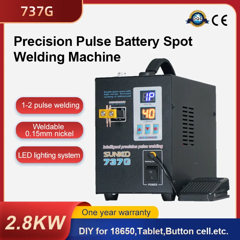 Push Up Welding Microchip Spot Welder SUNKKO 737G 3 Modes In 1 1.5kw LED Dual Digital Display Pulse Precision Push For 18650