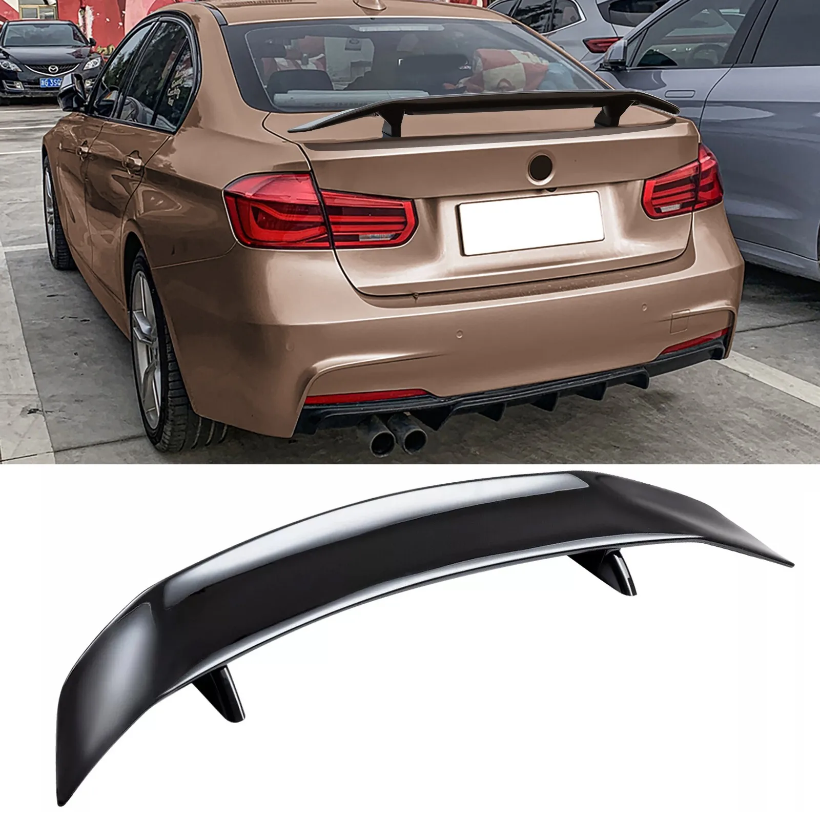 

For M3 E92 E90 E93 E46 F30 F10 46" Rear Trunk Spoiler Wing Racing GT Style Wing, Glossy Black
