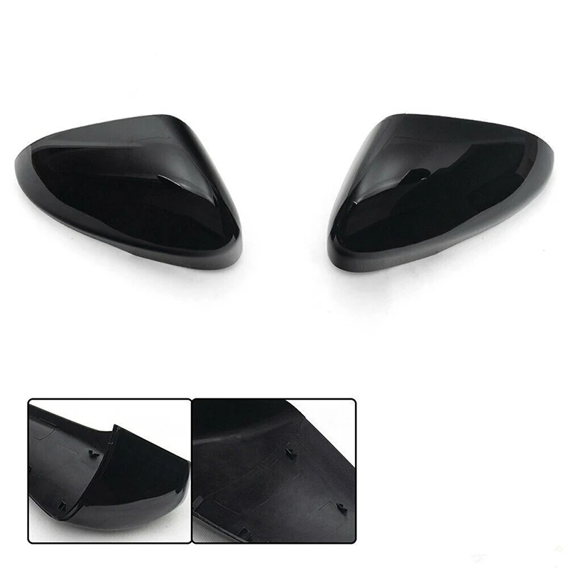 Car Side Rearview Mirror Cover Glossy Black Clip-on for Ford Fusion 2013 2014 2015 2016 2017 2018 2019 2020 Exterior Accessories