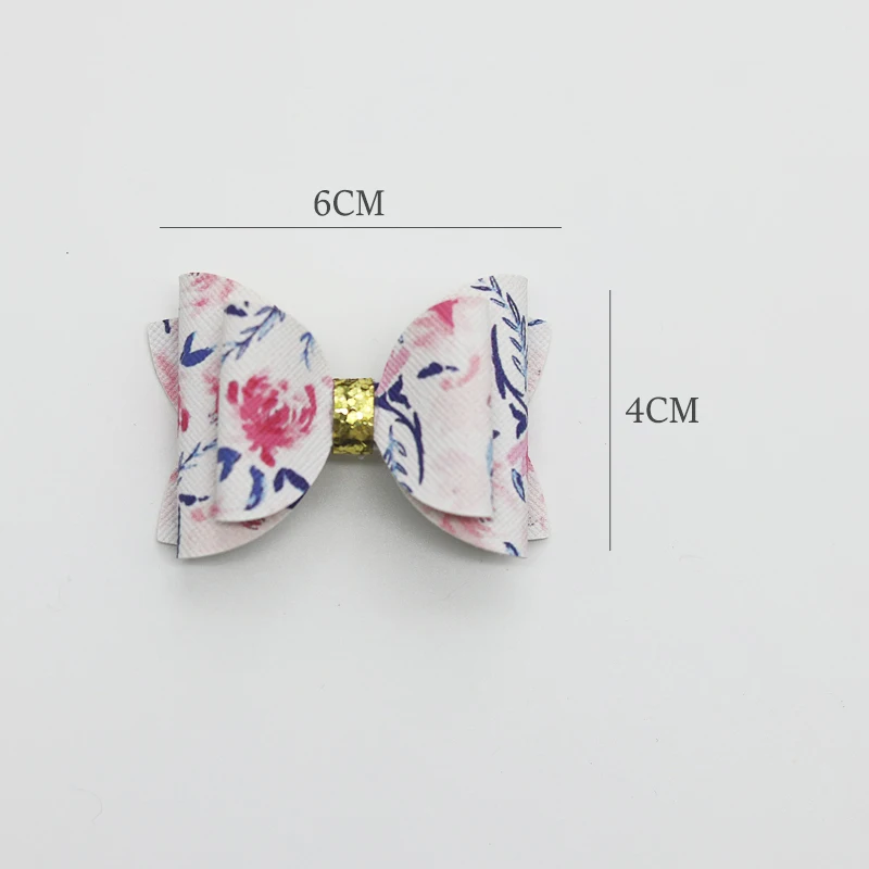 4PCS 60*40mm Bow Set DIY Clothes Headwear Wall Sticker Tie Patches Tie Patches Accessories For Options With And Without Clips