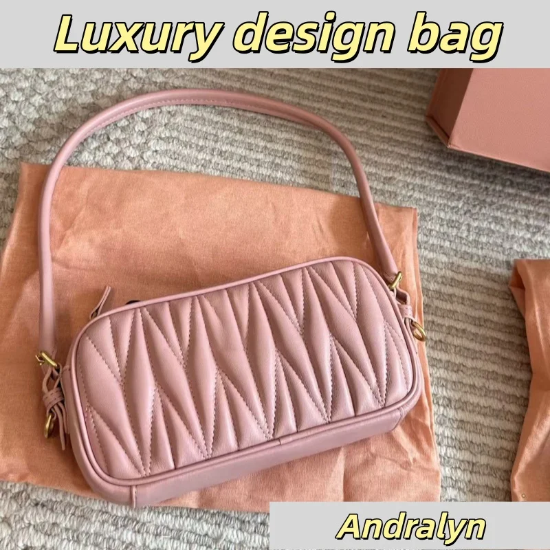 

Новые кожаные женские сумки 2025 года, высококачественные сумки роскошного дизайна, пригородная плиссированная женская сумка Joker, сумки под мышками