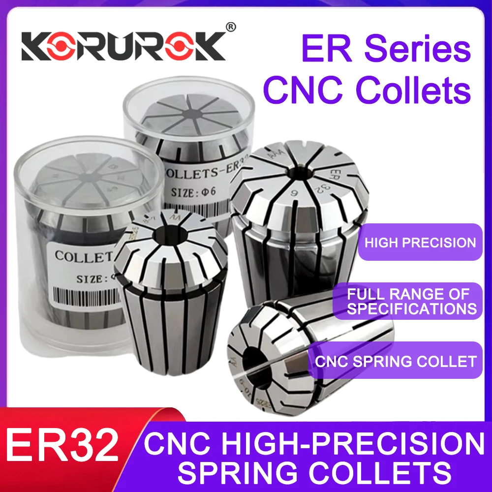 CNC Milling Collet ER32 Spring Collets Chuck 65Mn Spring Steel Precision Router Collets for Engraving Milling Lathe Tool Holding