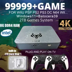 Plug and Play on TV Windows11 2TB Games System Ultimate Gaming Experience AK2 N100 70000+Game For PS2/PS3/WII/SS/GAMECUBE