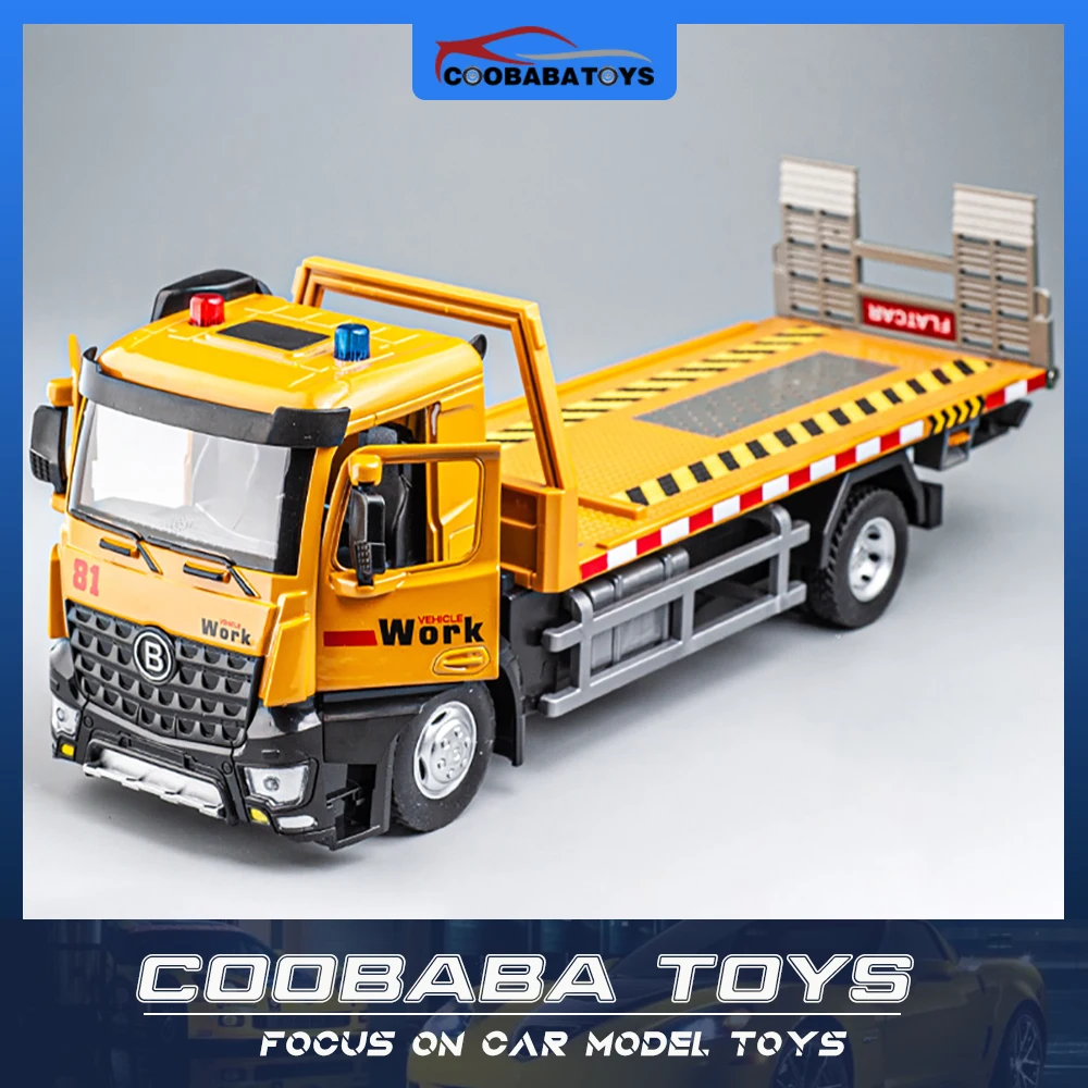 

Scale 1/24 Flatbed Trailer Metal Diecast Alloy Toy Car Model Trucks For Boys Children Kids Toys Vehicles Hobbies Collection