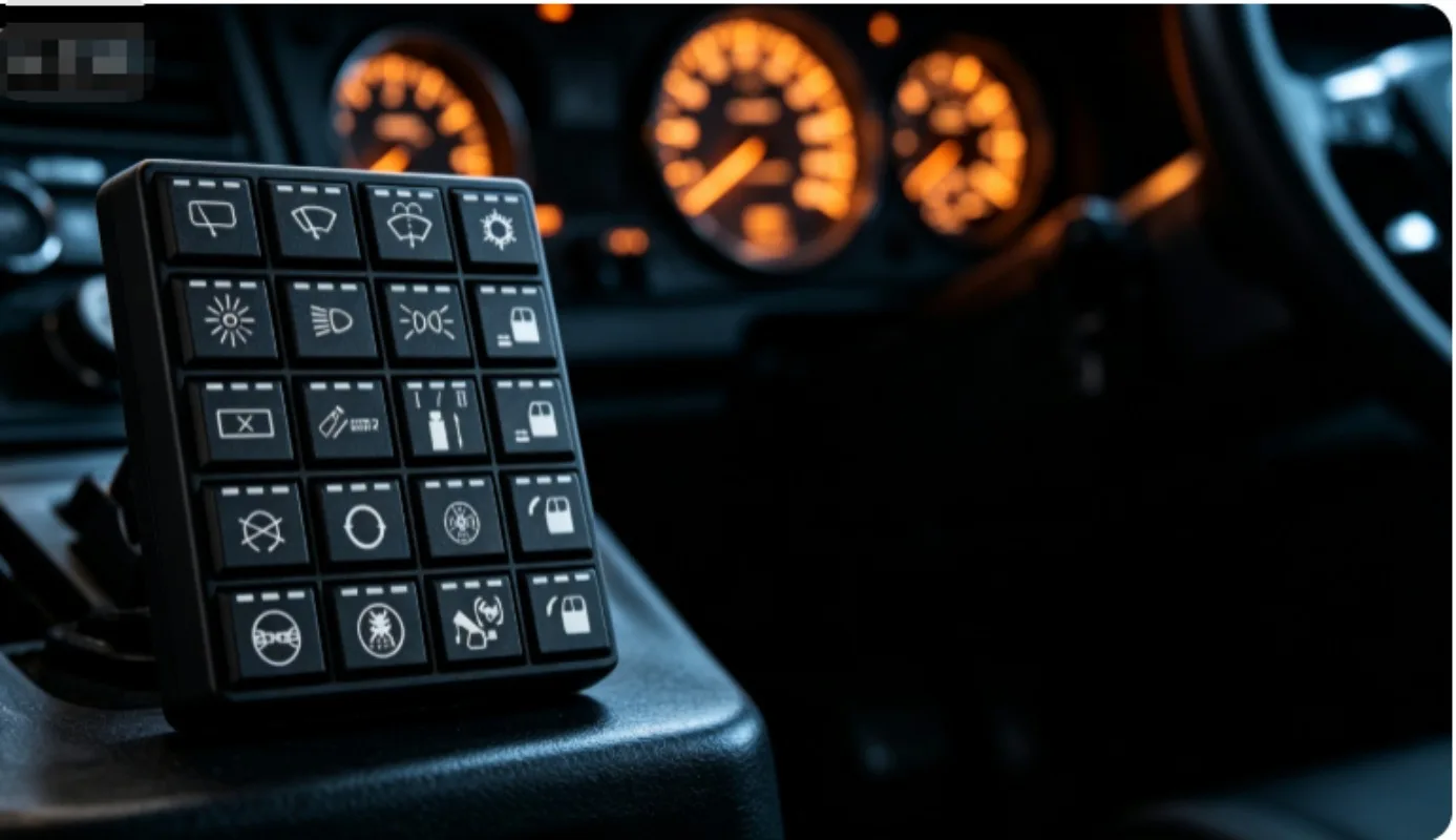 DC12V 24V 20‑Key CAN Bus Keypad Intelligent Push Button Switch Panel Automotive Control Button Panel