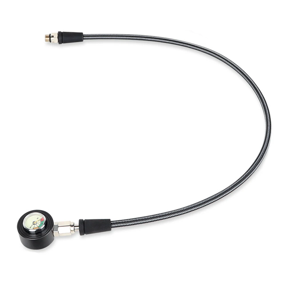 Pressure Gauge for Scuba Diving with Carbon Fiber Woven Hose 7 16 20UNF Thread Luminous for dial Suitable for Tanks