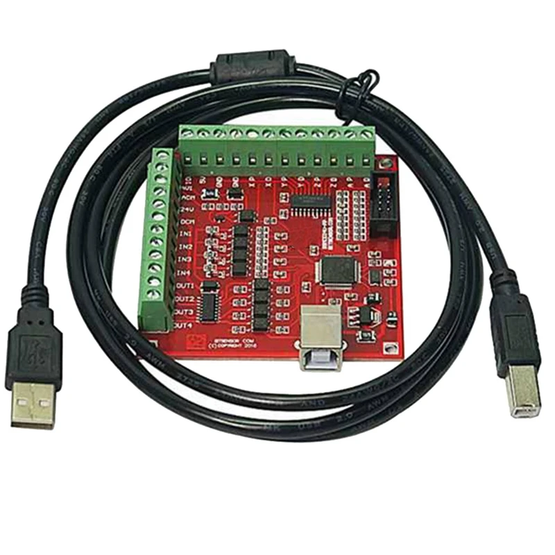 Kit di accessori per sistema di controllo CNC 1xred Breakout Board 4 Axis Interface Driver Motion Controller + 4X Driver per motore passo-passo 2 dm542