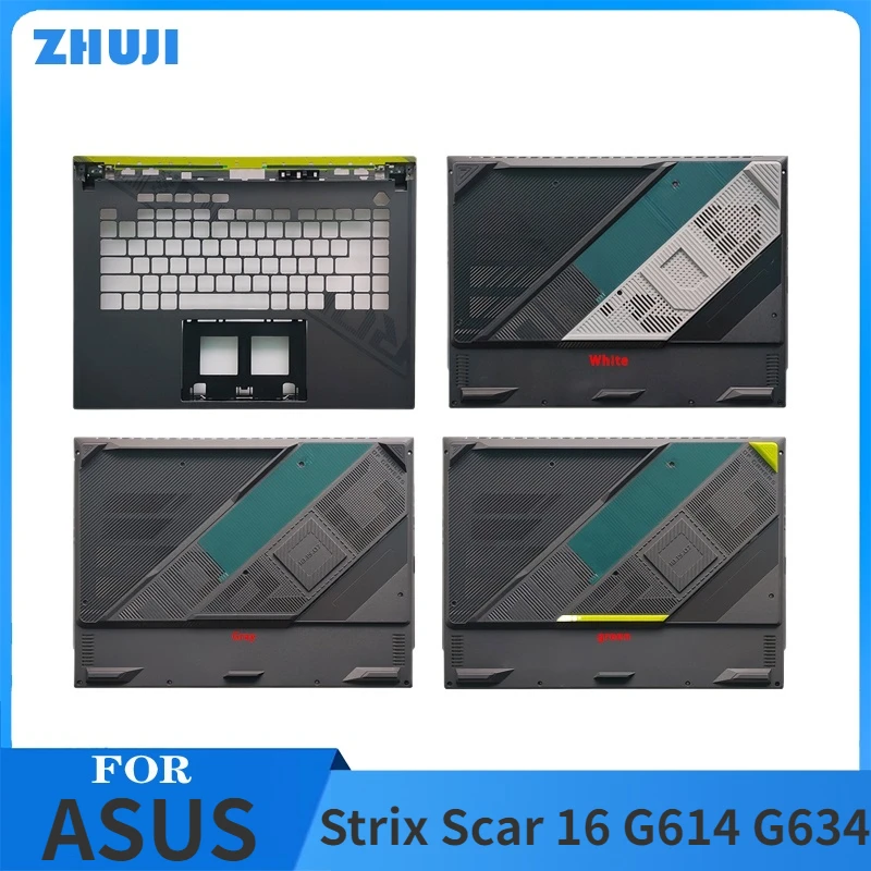 

New Replacemen Laptop AccessoriesFor ASUS Strix Scar 16 G614 G634 Palmrest/Bottom Gray C/D Cover