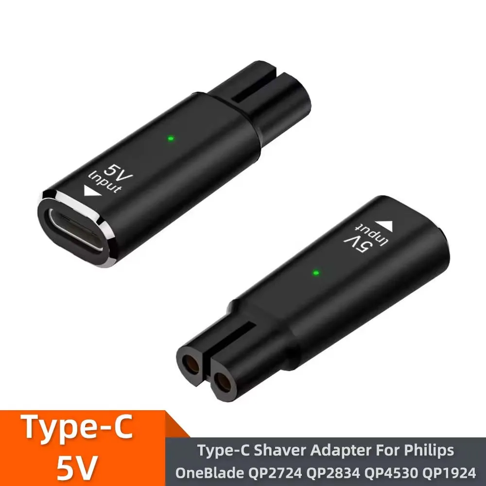 

5 В Type-C адаптер для бритвы, зарядный преобразователь для Philips One Blade QP2724 QP2834 QP4530 QP1924 с индикатором зарядки