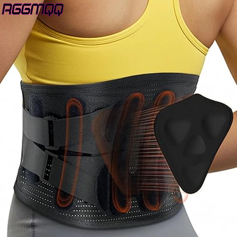 Self-Heating Magnetic Back Brace - 25 Gauss Magnets & Tourmaline Waist Belt for Sciatica, Adjustable Neoprene Belt for Men Women