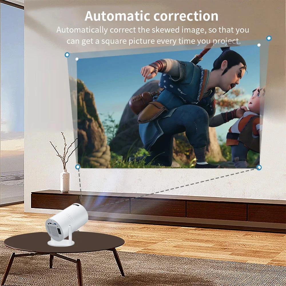 Salange P300 Projector 8K AVI Android11 2.4G/5G WiFi BT5.1 Smart TV 720P Cinema 180 Degree Free Projection Outdoor for Movie New