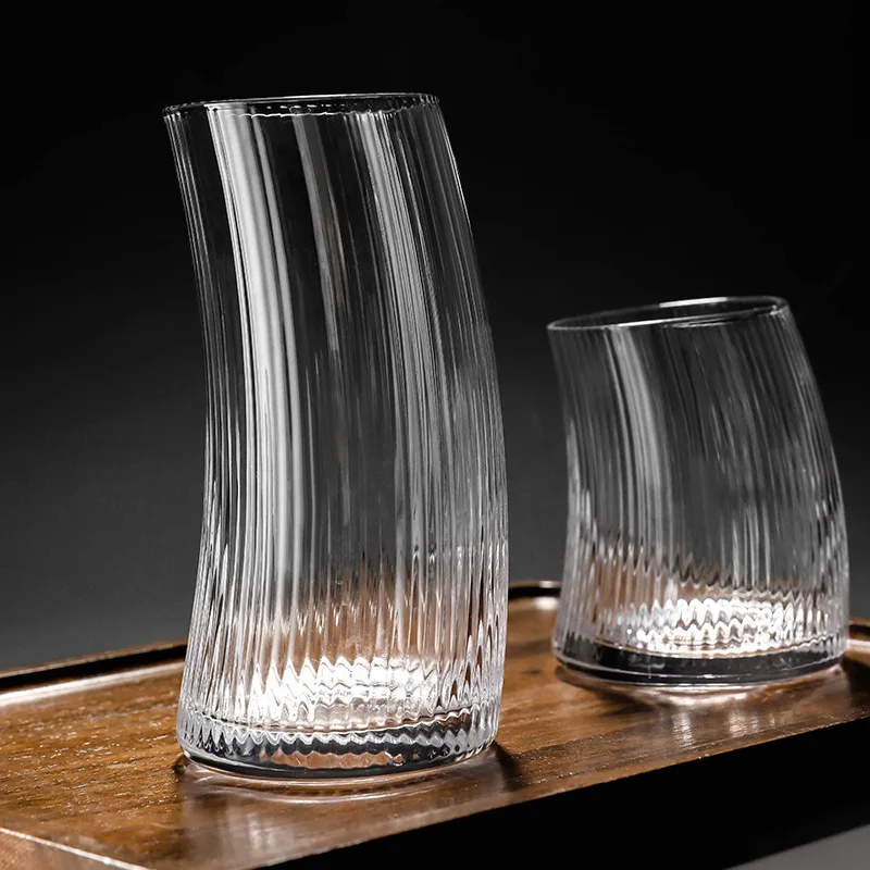 Unique Crescent Moon Shaped Glass Cup for Juice Cocktail Wine Bar Party Drinkware