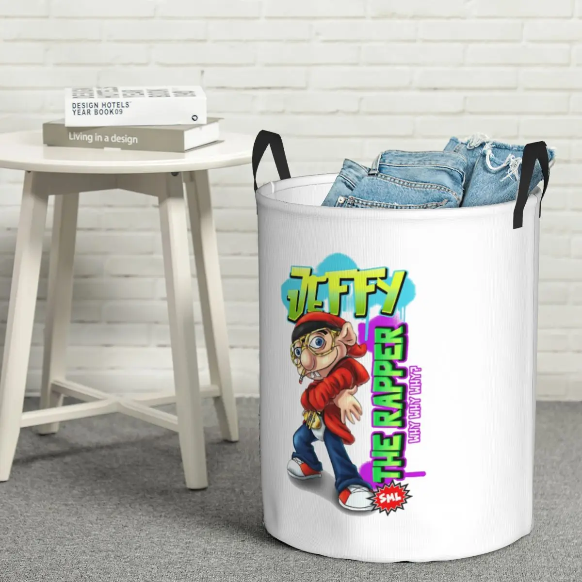 Cesto de lavandería plegable con diseño del personaje Jeffy The Rapper SML, cesto de lavandería grande para niños, organizador para el hogar