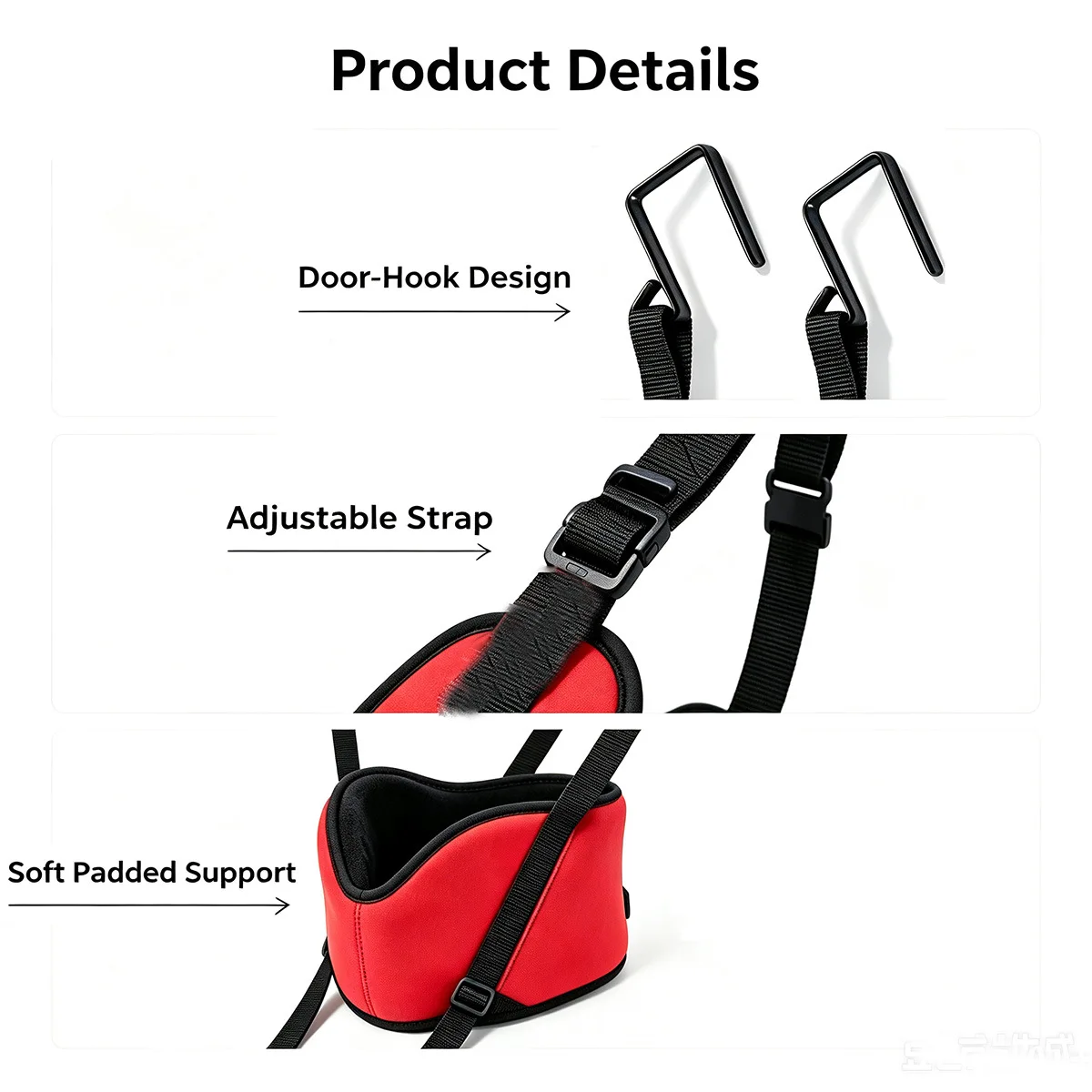 Upgraded Door‑Hanging Cervical Brace, Max 300 lbs Load, Thickened Neck Support & Fix Strap, Breathable Cervical Traction Tool
