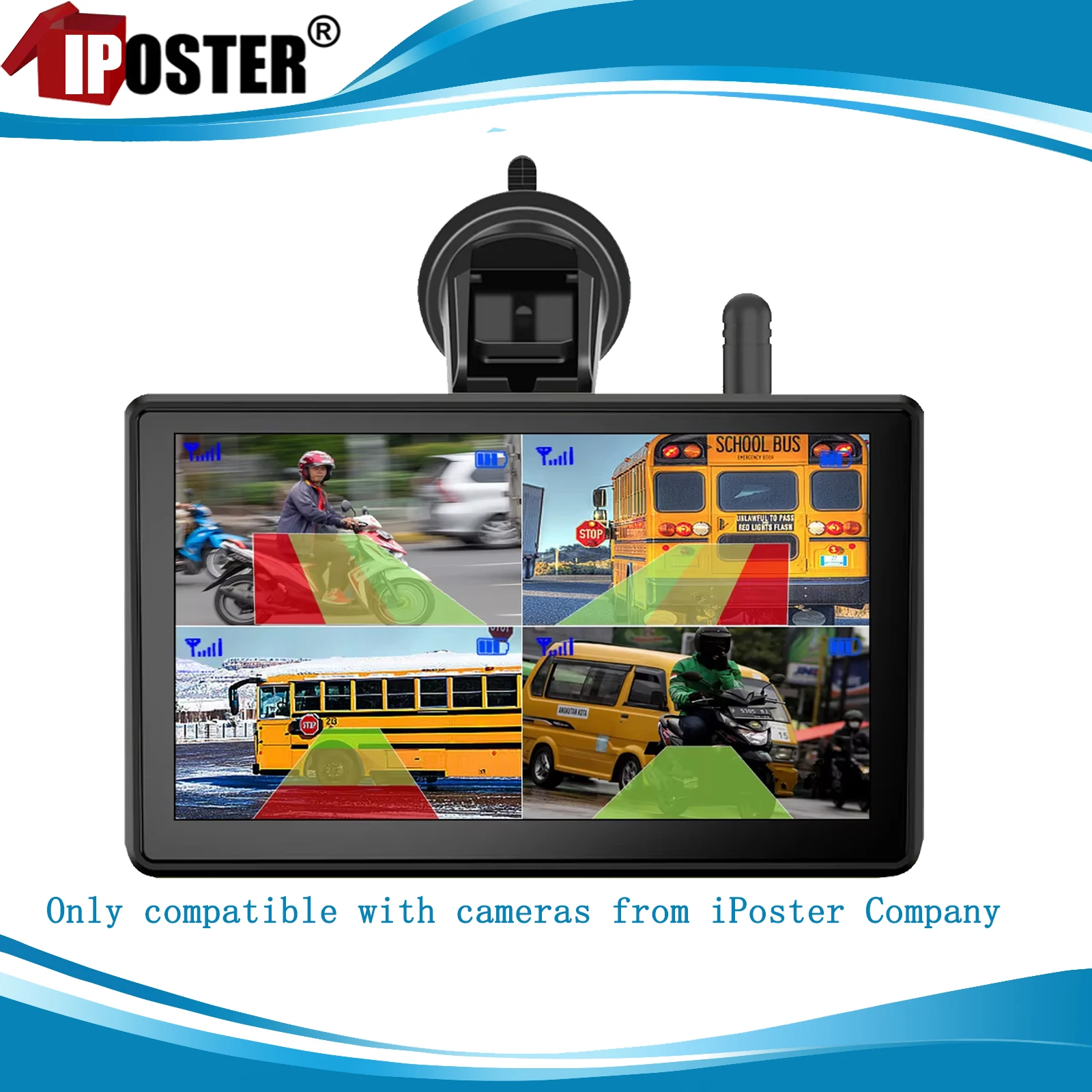 

Монитор iPoster 5/7/10 дюймов для DVR-систем, только для беспроводной магнитной камеры iPoster с солнечным питанием и функцией BSD для прицепов и автодомов.