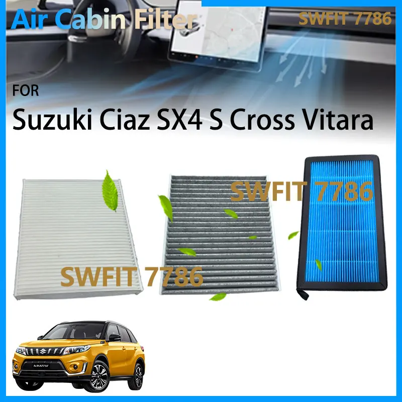 

Воздушный фильтр для Suzuki Ciaz SX4 S Cross JY Suzuki Vitara LY 2022 1,6 1,4 аксессуары с активированным углем для кабины 2015-2025 J1186-40030