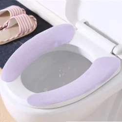 Universal Toilet Seat Cover 2 Pairs Soft Cartoon WC Toilet Sticky Seat Pad Washable Bathroom Warmer Seat Lid Covers Cushion