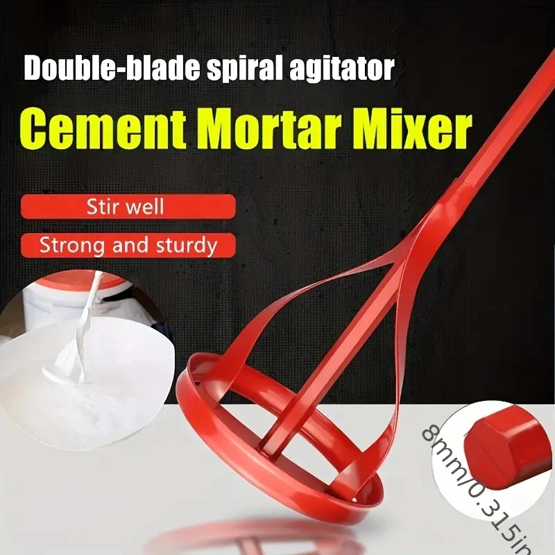 1Pc hexagonal shaft gypsum paint mixer accessories, electric drill stirring paddle, multi-functional filler cement mortar stirri