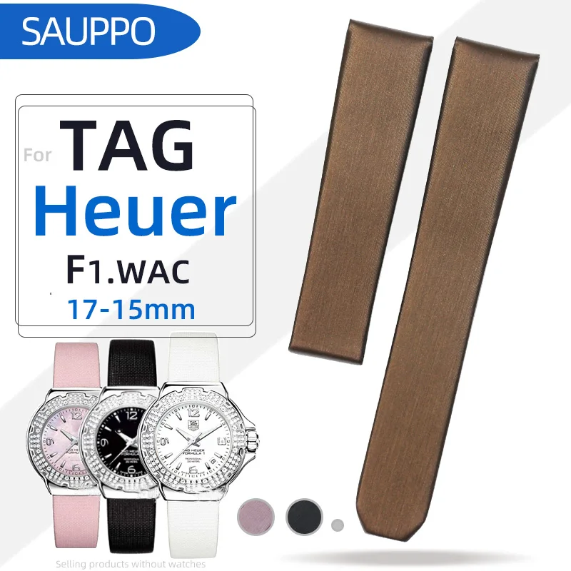 

SAUPPO Suitable for TAG Heuer F1 Soft Spun Silk Watch Straps Cow Hide Genuine Leather Women Watch Band