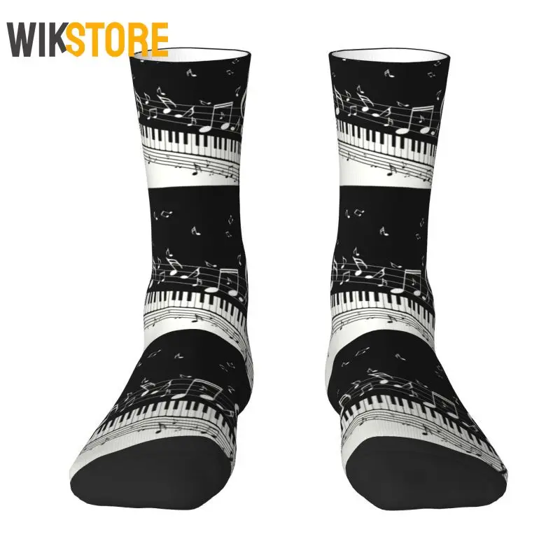 Fashion Piano And Music Notes Socks Men Women Male 3D Print Musician Basketballs Non-Slip Running Sport Socks