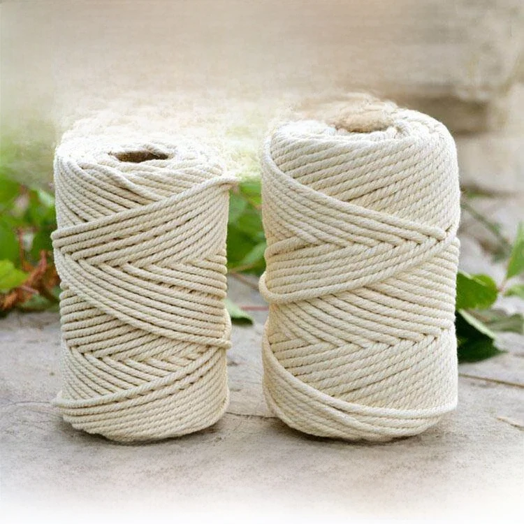 リネンロープ手織りポリエステル装飾ロープ衣料麻綿白ボトルリネン粗織り紐クラフト糸
