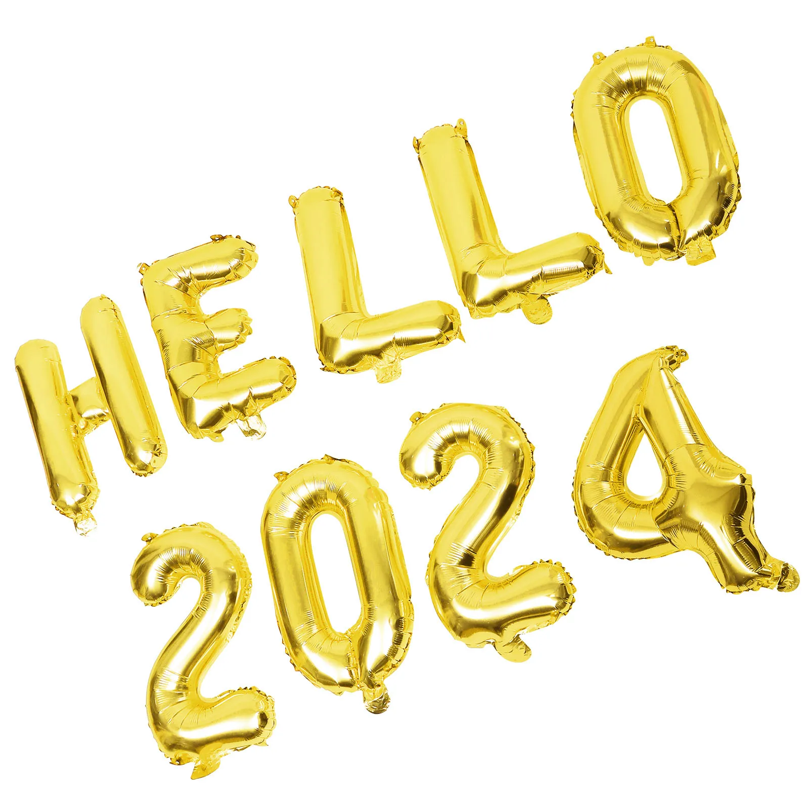 

2024 Number Balloons Suite Decorative Party Supplies New Year Ornaments Hello 2024 Balloons Golden Rose Balloon Accessories