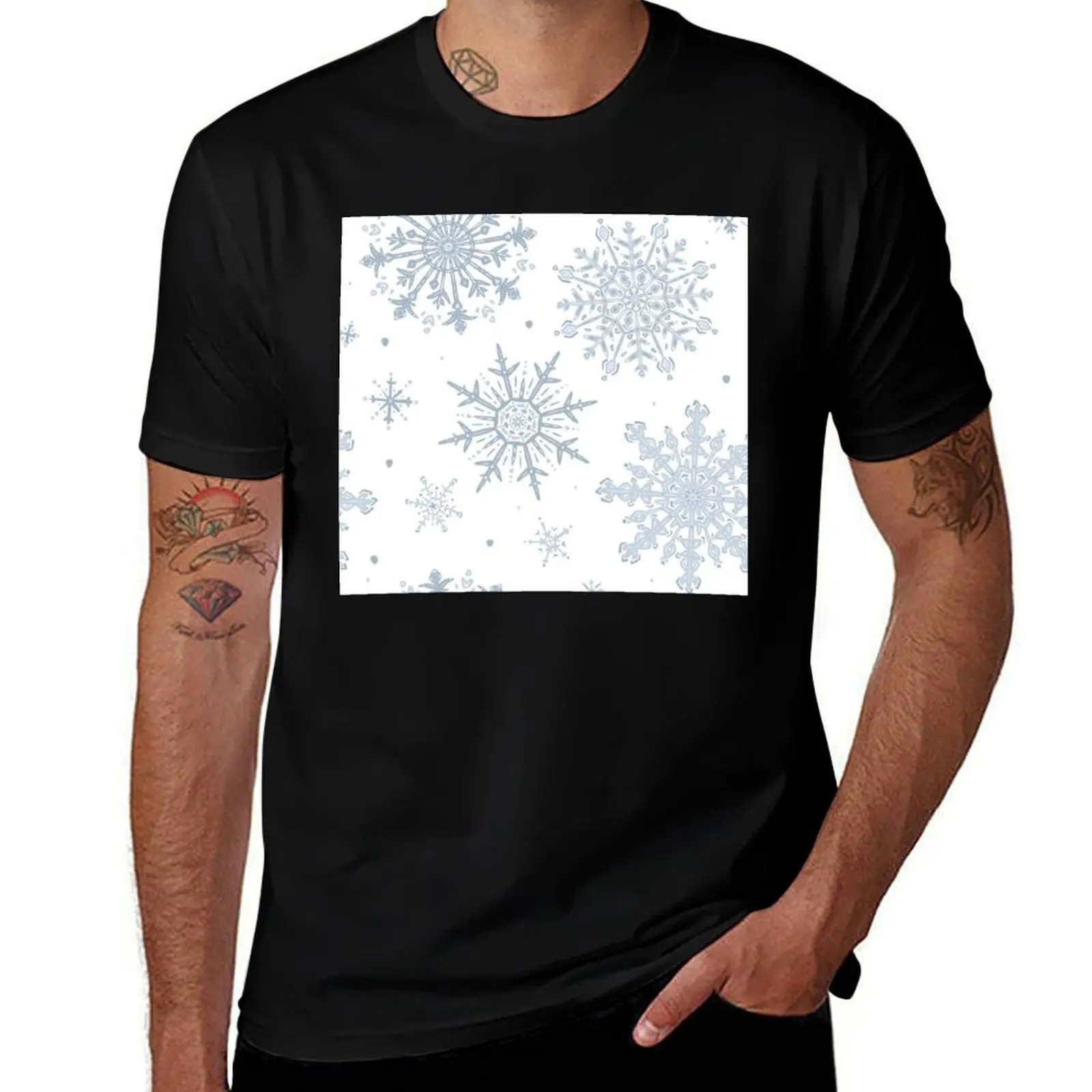Winter Wonderland - Snowflake Pattern T-Shirt Long Lasting Casual T-Shirt