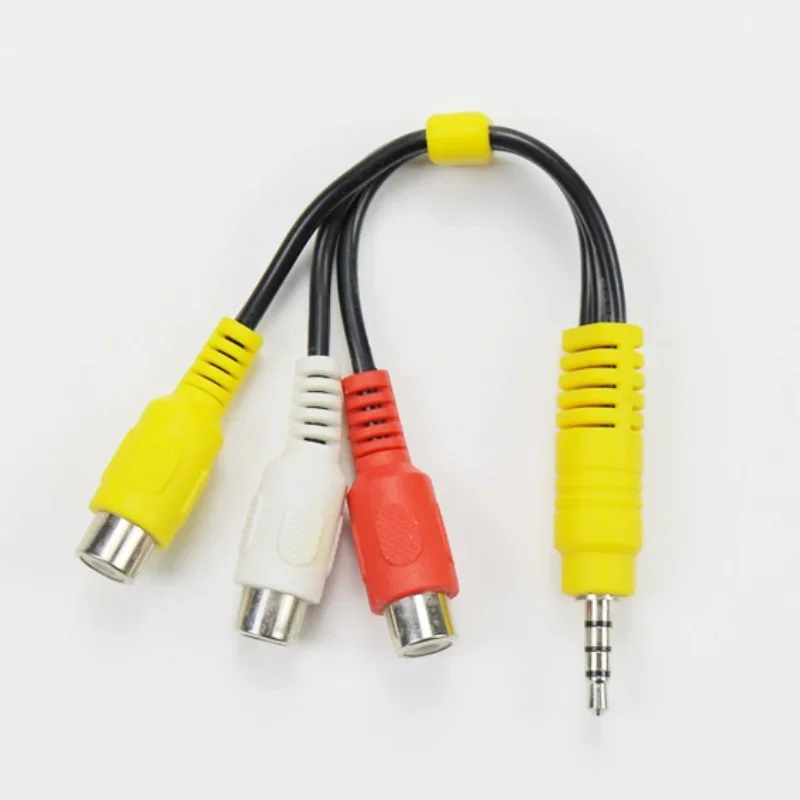1pcs 3.5mm Aux Male Stereo To 3 RCA Female Audio Video AV Adapter Cable for High-Performance Video and Audio Playback