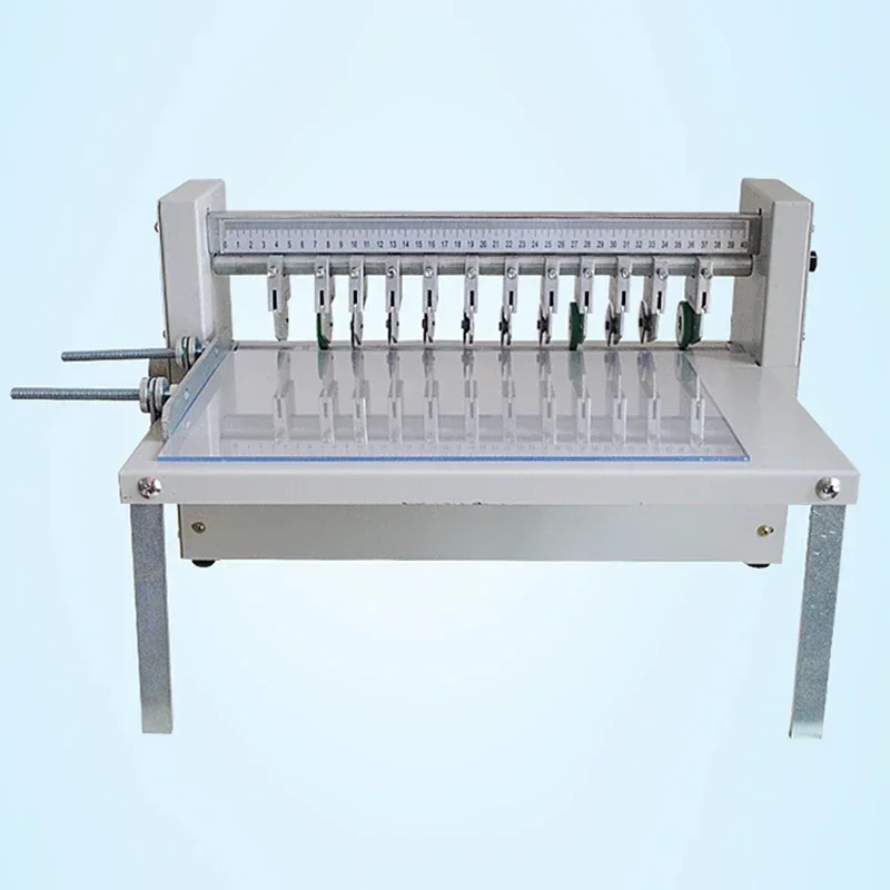 Variable-speed self-adhesive slitting machine, A4+ creasing and perforating machine, rotary-blade label slitter.