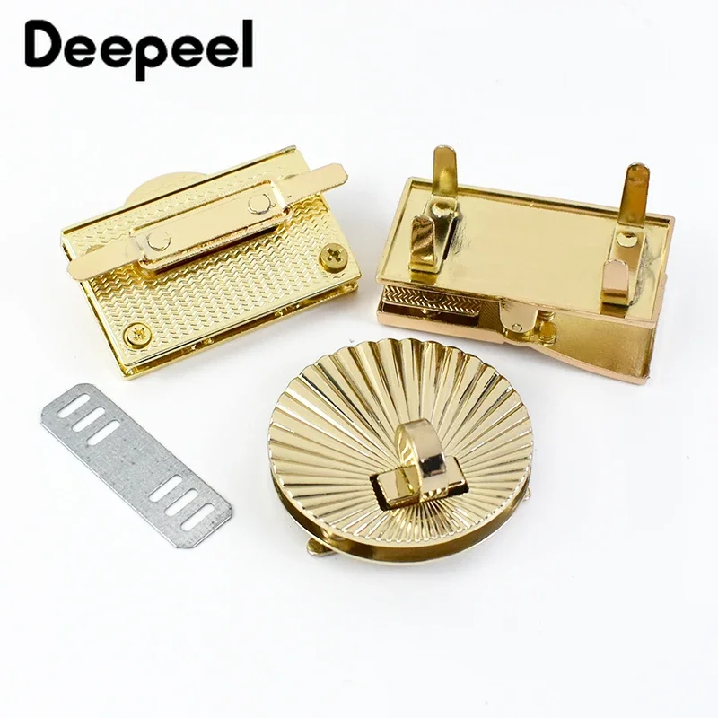 Gold Metal Fecho Turn Lock Twist Locks, saco Decoração Buckles, bolsa, bolsa de fechamento Fechos, DIY Hardware Substituir Acessórios, 1Pc