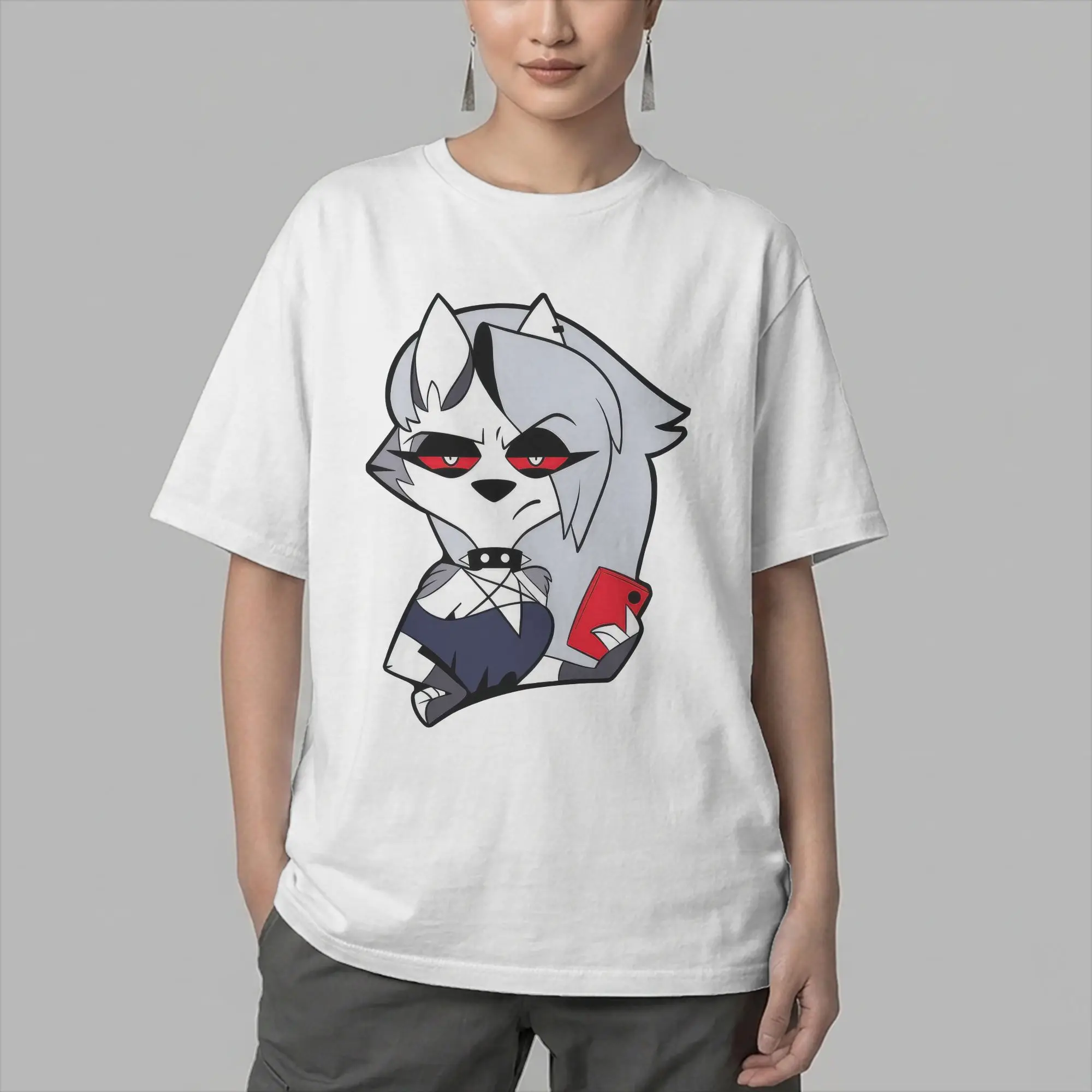 Amazing Loona Helluva Boss T-Shirts Men O Neck Cotton T Shirt  Short Sleeve Tee Shirt Unique Tops