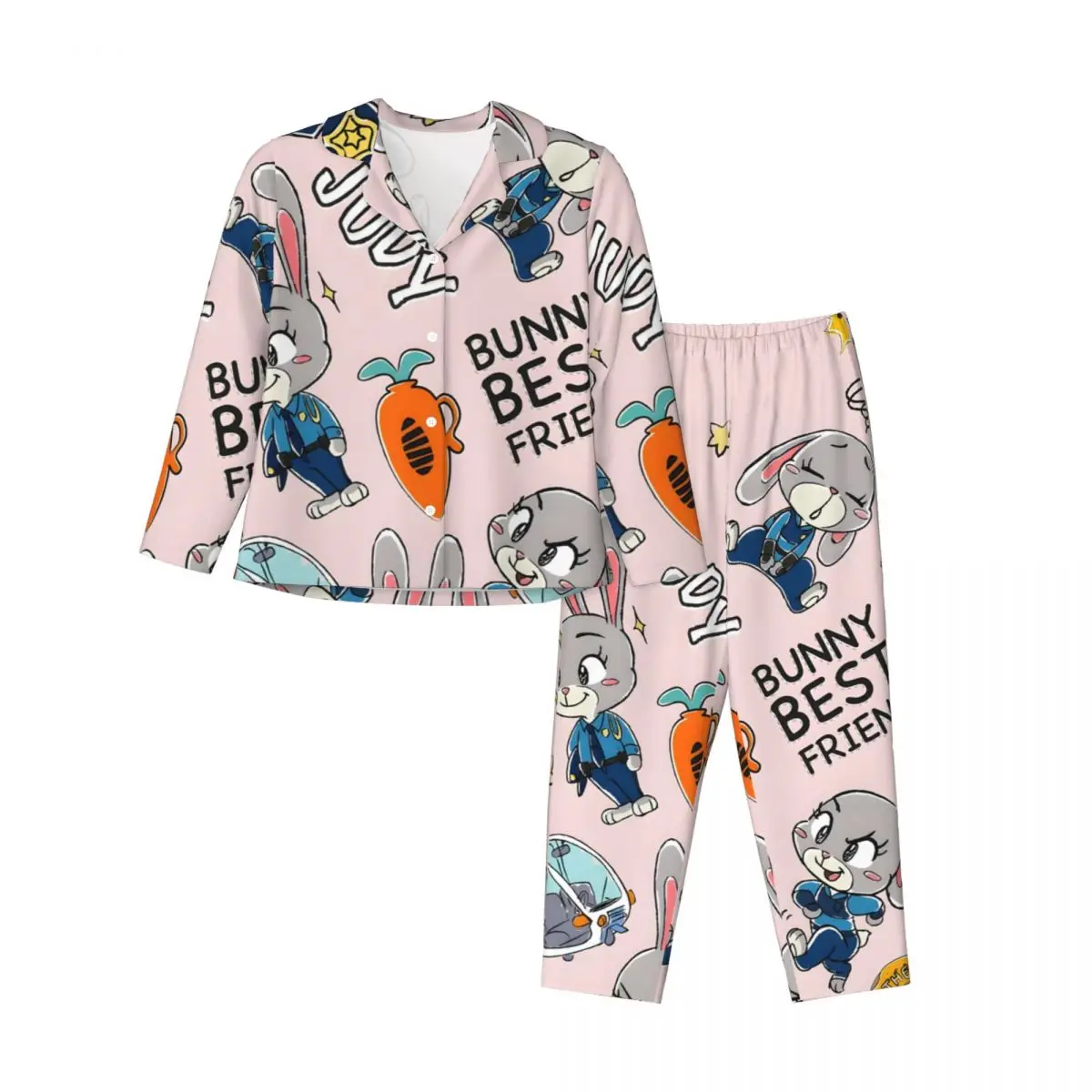 

Zootopia-Nick-Judy Women Pajamas 2 Pieces Set Loungewear pyjama pour femme