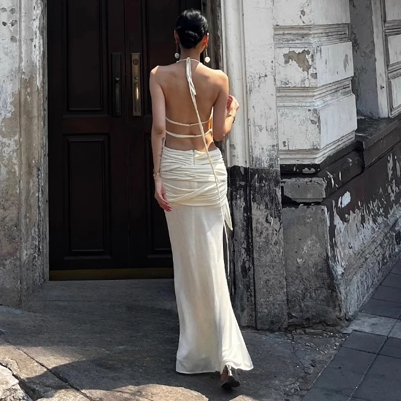 فستان نسائي بدون أكمام بدون أكمام من المشمش ملابس صيفية أنيقة لحفلات العطلات ملابس خروج أنيقة من فيستدوس ضيقة