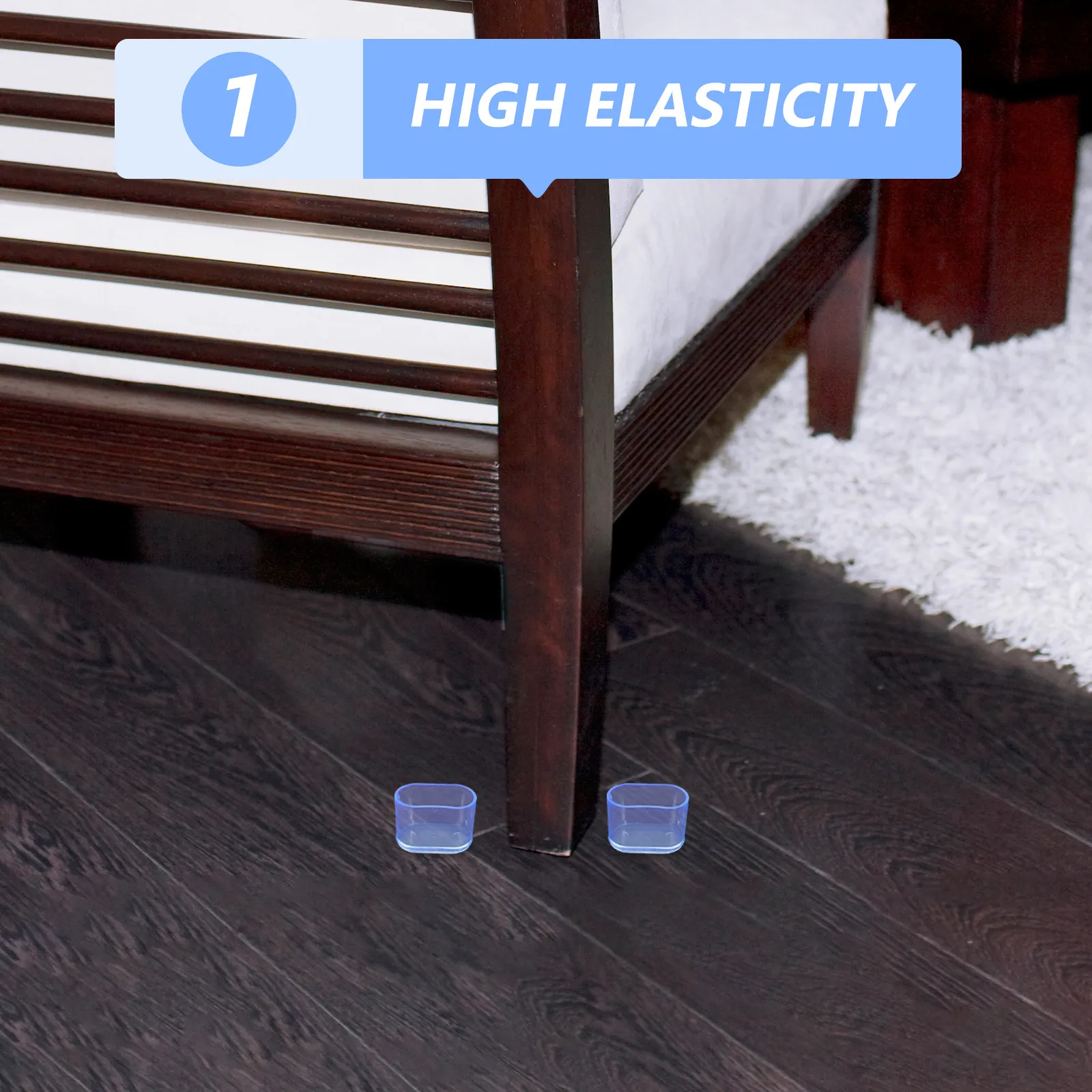 16Pcs Oval Chair Leg Protectors PVC Chair Feet Floor Protectors Anti-Slip Noise Reduction Furniture Leg Caps for Hardwood Dining