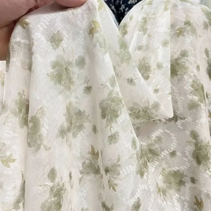 Tkanina żakardowa z bawełny woalowej w kwiaty, półprzezroczysta, lekka, wysokiej jakości materiał na spódnice, sukienki, ozdoby do włosów, odzież DIY.