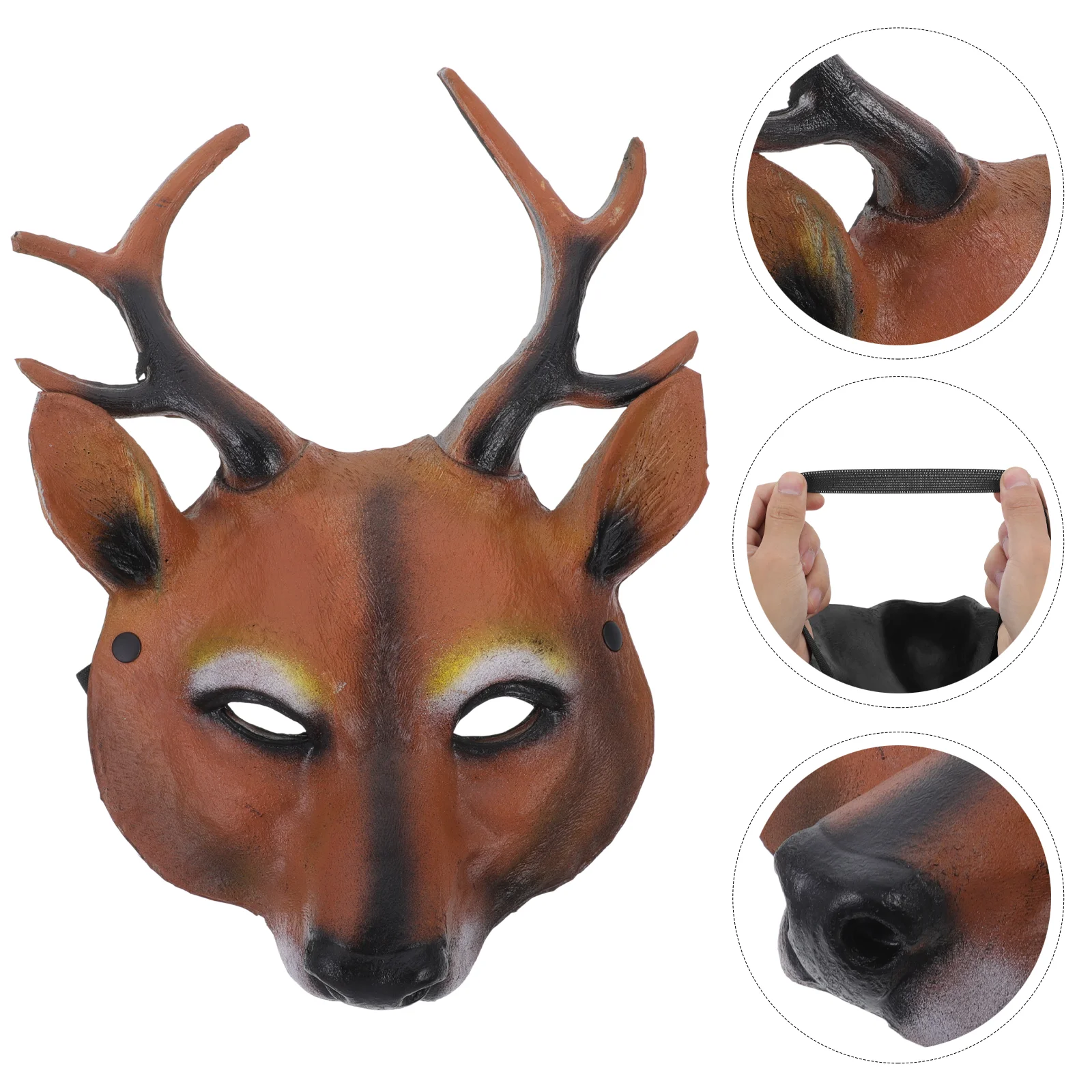 Halloween Props Decorative Mask Masquerade Cartoon Pu Party Performance Deer Xmas Cosplay Novel
