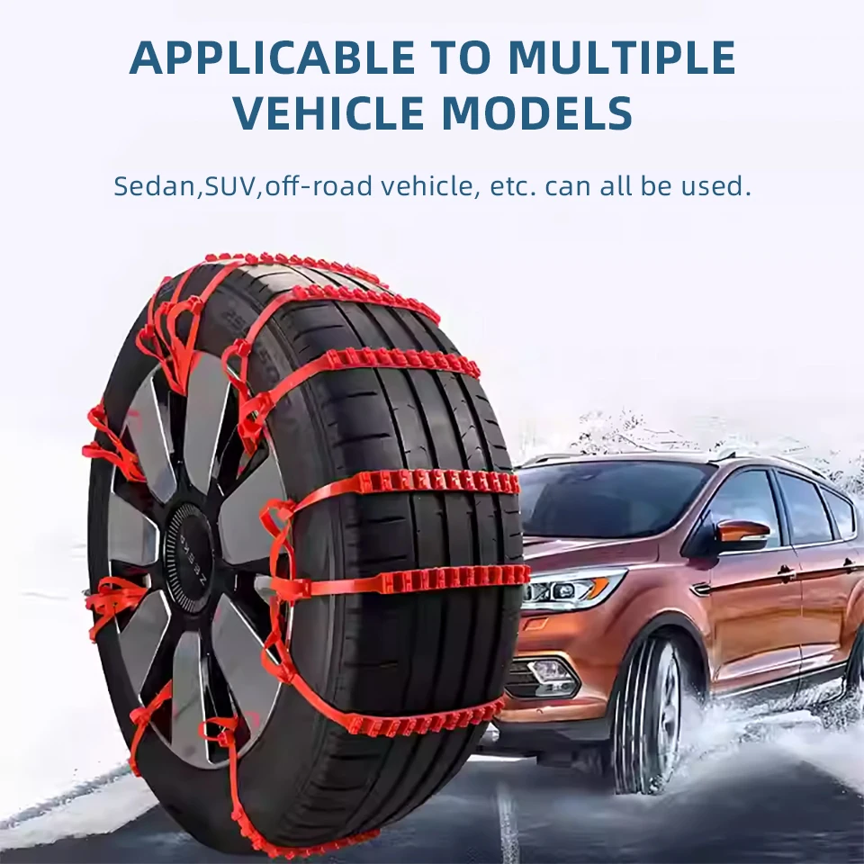 Universal Car Tire Snow Chains Motorcycles Bike Wheel Anti-slip Emergency Snow Ice Mud Road Anti‑Slip Chains Safety Tyre Lockout