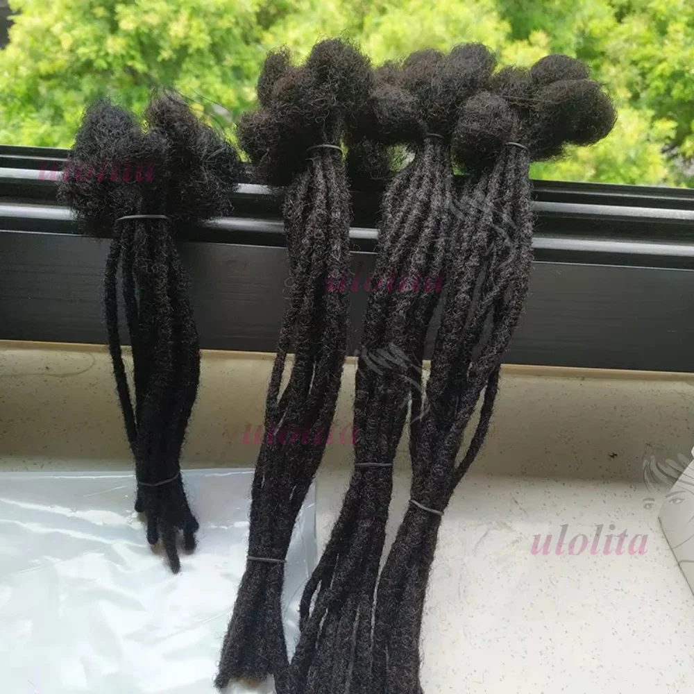 0,4 cm Echthaar-Microlocks Dreadlocks-Extensions für den ganzen Kopf, handgefertigt, dauerhaft, für Frauen, Echthaar-Locks – Detail 7