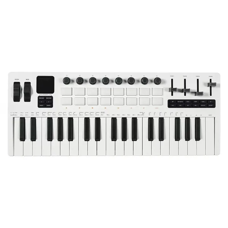 37-Key MIDI Keyboard Controller Arranger Pad Fader Keyboard with Sound Source