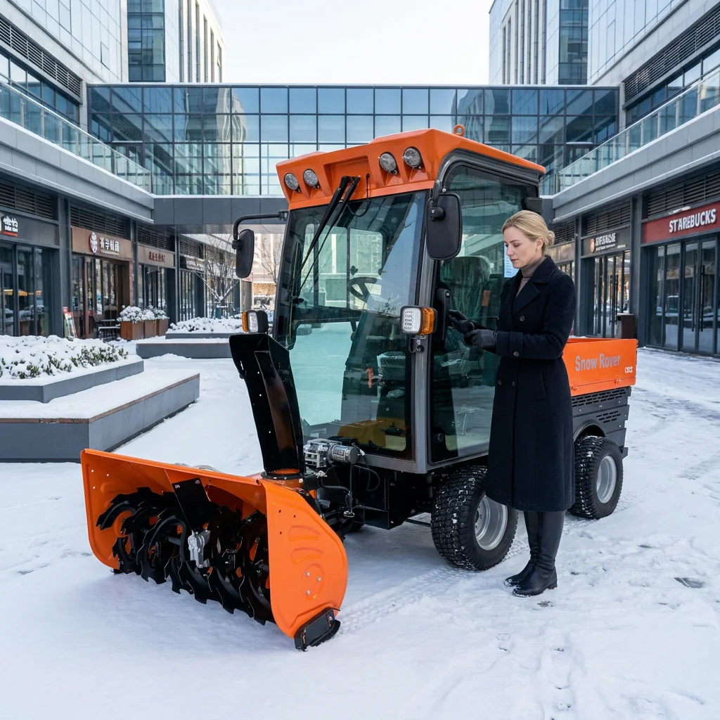 Industrial Level Strong Power Reliable All-Season Winter Roadway Cleaning Hydraulic Unit 4WD140 Snow Sweeper for Hospital Site